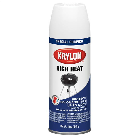 Krylon K01505000 High Heat Spray Paint, 12 oz., White