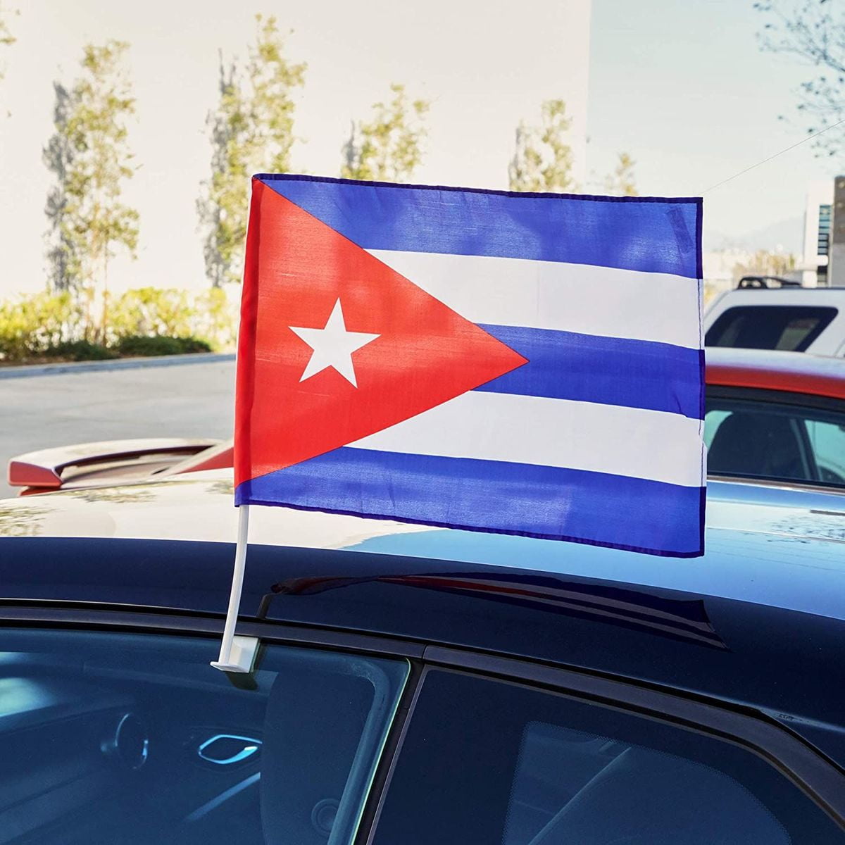 Local pick up OK 2 X Cuba Bandera Car Window Flag World Cup 