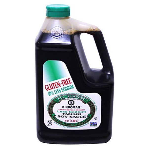 Kikkoman Less Sodium Gluten Free Tamari Soy Sauce .5 Gallon Container