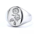 thumbnail image 6 of K-KED Stainless Steel Minimalist Design Sunflower Polished Face Rings Sizes 5-13-8-Silver, 6 of 8