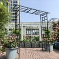 thumbnail image 6 of Holaki Metal Garden Arch with Adjustable Width Climbing Plants Support Rose Arch Outdoor Black, 6 of 12