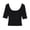 Black, variant on Crop Tops for Women Stretchy Scoop Neck Half Sleeve Slim Fitted T-Shirt Soft Breathable Cotton Solid Color Tees Dance Wear