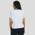 thumbnail image 6 of Women's WEAR by Erin Andrews White Los Angeles Chargers Cropped Center Stripe Dolman T-Shirt, 6 of 6