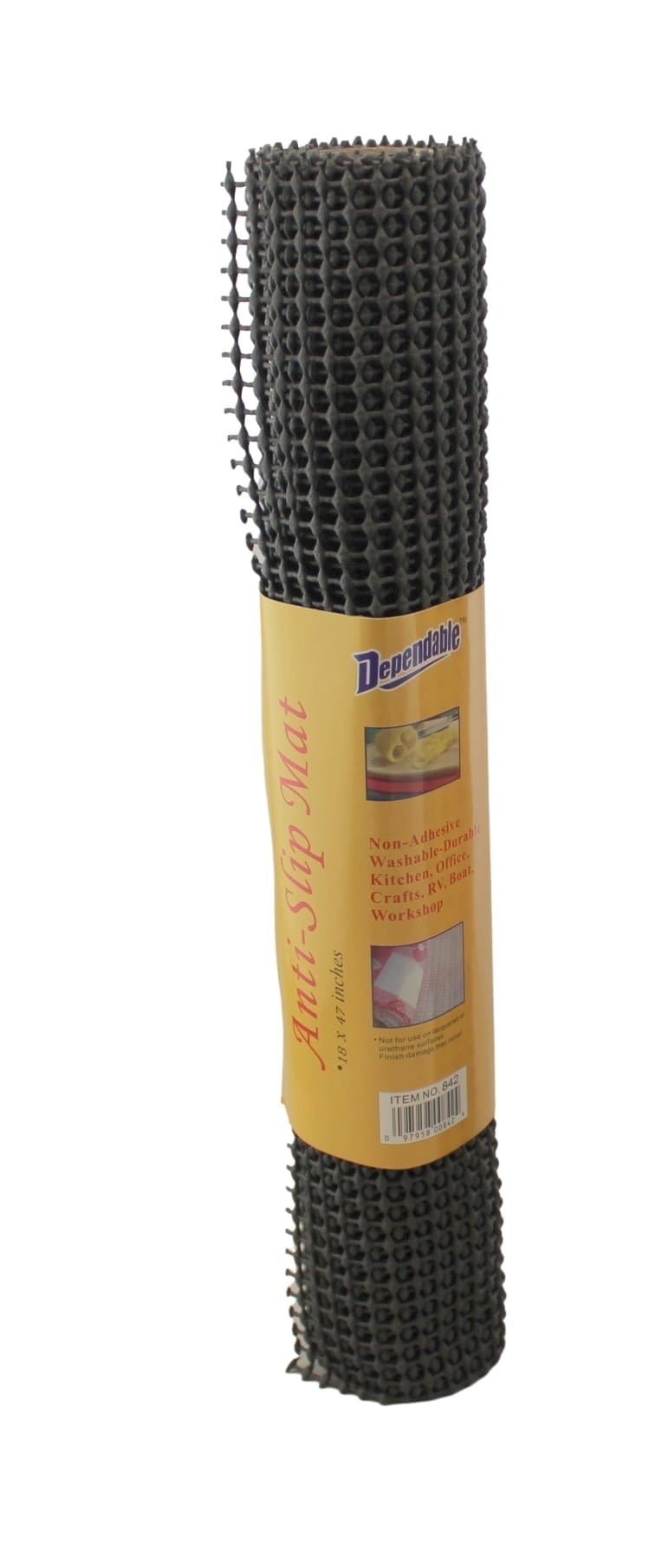 Dependable Industries Multi Purpose AntiSlip Shelf and Draw Liner Mat Non Skid 18" x 47" Trim