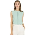 thumbnail image 1 of INSPIRE CHIC Blusas Elegante Sin Mangas Vintage De La Década De 1950 Con Volantes Para Oficina De Negocios Para Mujer Cian S, 1 of 6