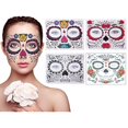 thumbnail image 1 of wonima02 4 Pack Day of The Dead Sugar Skull Face Temporary Tattoo Halloween Makeup Tattoo Stickers for Halloween Masquerade Party(Floral, Red Roses,Black and Floral Skeleton), 1 of 1