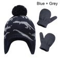 thumbnail image 2 of Gorro de dinosaurio, gorro de punto con pompón, guantes, manopla, conjunto cálido de invierno para bebé pequeño, 2 of 5