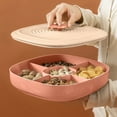 thumbnail image 6 of TOPRenddon Divided Serving Tray with Lid and Handle, Portable Snack Fruit Tray with 4 Compartments, Snackle Box Container Platters Organizer for Candy Fruits Nuts Snacks, 6 of 8