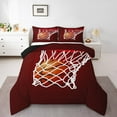 thumbnail image 2 of Erosebridal 3D Basketball Bedding Sets Full with Comforter, Red Orange Duvet Insert, Modern Ball Game Decor, Super Cozy 3pcs, 2 of 8