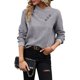 thumbnail image 1 of Camisas de Larga para Mujer, Conjuntos de Otoño, Camisetas con Cuello en V, Blusas Tipo Túnica con Botones, Ropa de Moda Gris L, 1 of 10