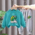 thumbnail image 2 of TOWED22 Toddler Baby Boy Clothing Sets Printed Long Sleeve Tops and Pants Kids 2pcs Outfits Size:2-3 Y,Color:P, 2 of 4