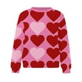 thumbnail image 4 of VALMASS Chandails en Molleton de la Saint-Valentin pour Femmes Graphique Manches Longues Col Rond Hauts Mode Décontractée Pull Ample Blouses (m, Rose-A), 4 of 4