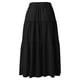 thumbnail image 4 of Gibobby faldas para mujer elegante alta elástica para mujer Faldas largas con volantes en línea A(Negro, S), 4 of 5