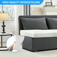 thumbnail image 7 of BALUS 62" Linen Queen Size Pull Out Sofa Bed, Convertible Loveseat Sleeper Sofa with 2 Pillows and Foldable Mattress, Dark Gray, 7 of 7