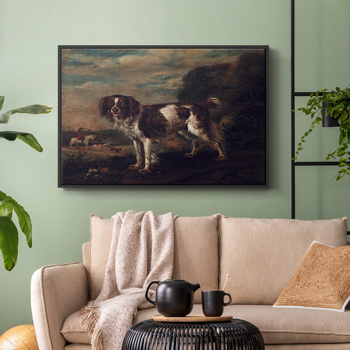 Vintage Animal Print-VIII By Wexford Home Framed in Black Wood Gallery Wrapped Canvas 25 in. x 37 in.