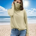 thumbnail image 2 of Olyvenn Women's UPF 50+ Sun Protection Shirts Outdoor Breathable Long Sleeve Shirt for Hiking Fishing with Face Mask Beige M, 2 of 5