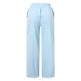 thumbnail image 4 of Sngxgn Women Pants Casual Straight Leg Comfy Drawstring Lounge Running Long Active(Sky Blue,M), 4 of 4