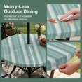 thumbnail image 5 of Round Outdoor Tablecloth with Umbrella Hole and Zipper, Teal Stripes Tablecloth with Elastic Waterproof, Farmhouse Striped Modern Abstra Patio Table Covers for 45" - 54" Picnic Pool Tables, 5 of 9