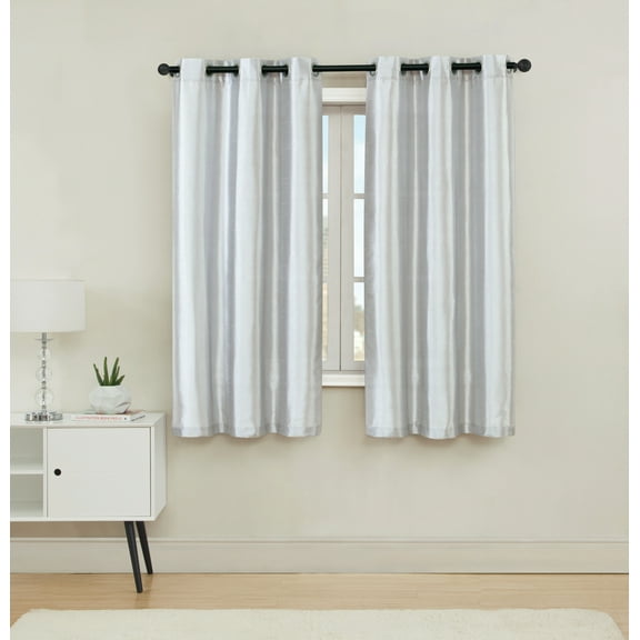 2 Pack: VCNY Home Madison Collection Semi Sheer Grommet Top Curtains - White, 63 in. Long