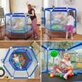 thumbnail image 3 of EUROCO 55" Mini Trampoline with Safety Enclosure Net, 4.5FT Indoor & Outdoor Toddler Trampoline with No-Gap Design, Small Trampoline for Kids Easy to Assemble, 3 of 9