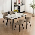 thumbnail image 2 of Kidol & Shellder Dining Chairs Set of 2 Soft Leather Dining Room Chairs with Sleek Metal Legs,Khaki, 2 of 10