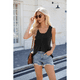 thumbnail image 5 of Camisetas Sin Mangas Plisadas de Verano para Mujer Talla L Negro, 5 of 9