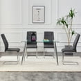 thumbnail image 2 of 8 PCS Gray Faux Leather Dining Room Chairs with Metal Legs, Living Room Chairs with Padded Seats,Side Chairs for Kitchen and Bedroom, 2 of 7