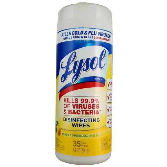 Lysol Disinfecting Wipes, Lemon & Lime Blossom, 35 Ct (5 pack) (Bundle)