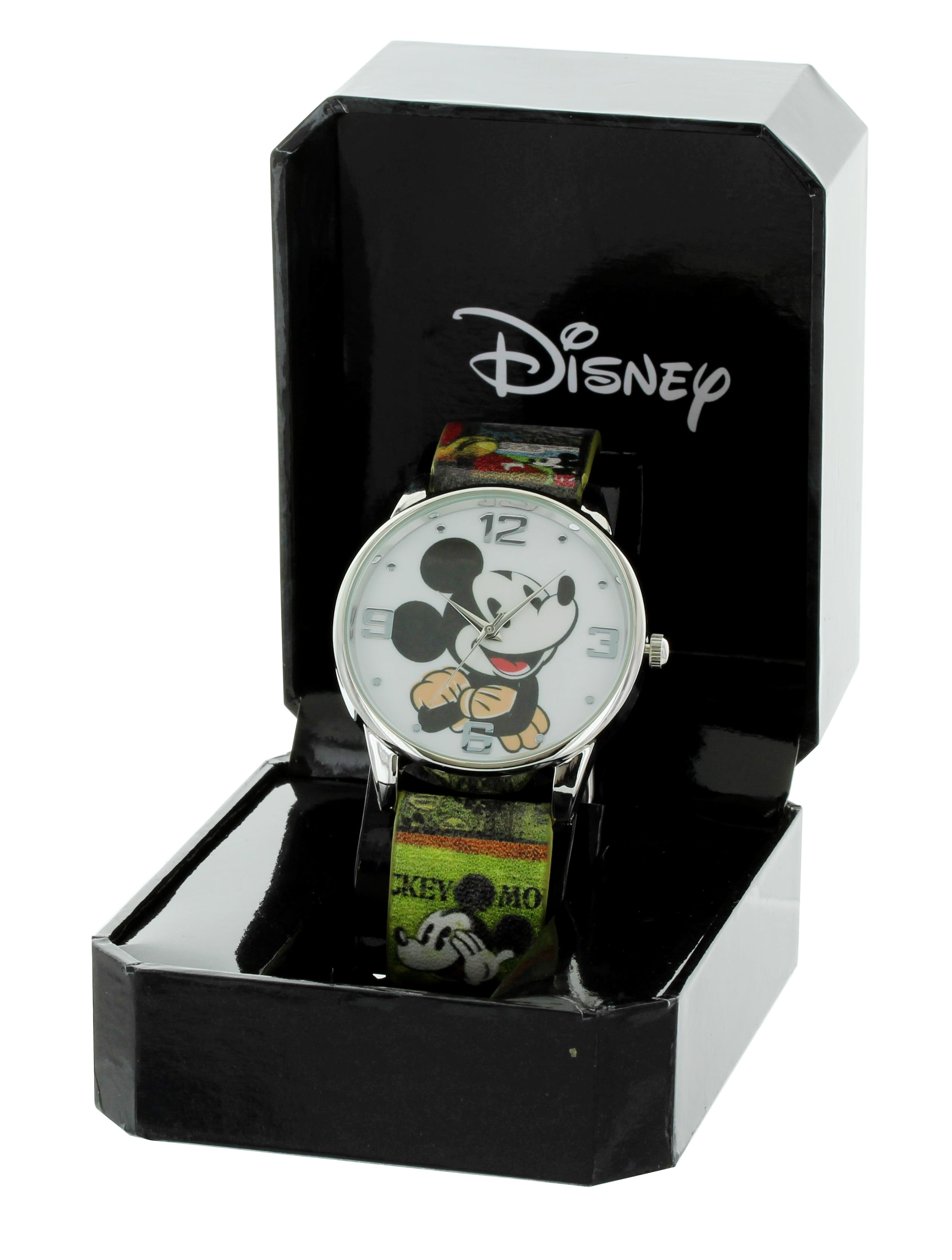 DISNEY Mickey Mouse Large Face Green Brown Comic Printed Strap