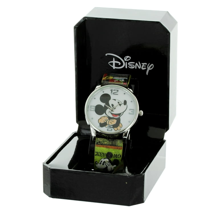 Timex Rewound Mickey Mouse Head Silver and Black Quartz
