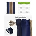 thumbnail image 6 of Navy Blue Brown Stripes Tie Up Curtains for Kitchen Bathroom Bedroom Windows 63 Inch Length, Farmhouse Country Retro Rustic Wood Balloon Drape Curtains Shade Rod Pocket Drapery Curtain Panel, 52"x45", 6 of 7