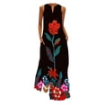 thumbnail image 2 of SMihono Robe Maxi Bohème d'Été pour Femmes Grande Taille Robe d'Été pour Femmes Grande Taille Sans Manches à Col en V Robe de Plage Longue Robe Robe Évasée de Plage, 2 of 4