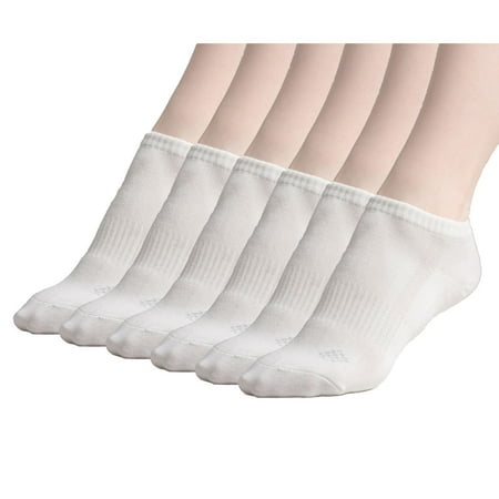 Sheebo 6 Packs Women Cool Bamboo Low Cut Ankle Socks  Unisex  White  Sizes 6-10