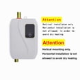thumbnail image 2 of 3000W/3500W 110V Instant Water Heater with Stainless Steel Shell, IPX4 Waterproof, US Plug - Adjustable 20-50℃ Temperature via Water Flow Control, Fahrenheit/Celsius Switch, Suitable for, 2 of 6