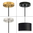 thumbnail image 3 of Progress Lighting Markor Collection 3-Light Pendant Ceiling Light, Brushed Nickel/Matte Black/Vintage Brass, Black Parchment Shade, 3 of 17