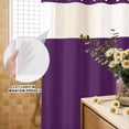 thumbnail image 3 of No Hook Shower Curtain, Pure Dark Purple Shower Curtains for Bathroom with See Through Top Window, Simple Solid Color Waterproof & Washable Bath Curtain Stand Up Stall 36"x72", 3 of 9