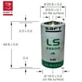 thumbnail image 5 of 10x SAFT LS26500_AX Size C 3.6V 7700mAh Primary Lithium Cell, 5 of 7