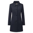 thumbnail image 1 of Gabardina de invierno con un solo pecho y cuello vuelto para mujer Azul M, 1 of 7