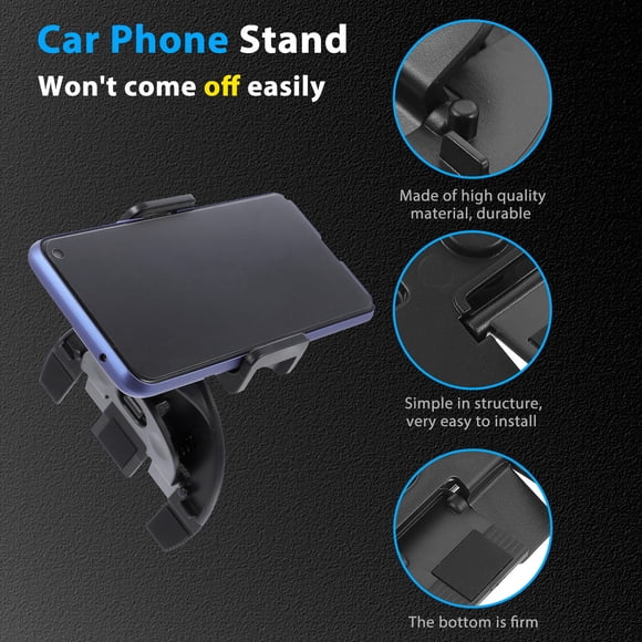 VERDANVERSE 1Ud Soporte Para Teléfono En Cd Fijo Y Antideslizante Para Auto Negro