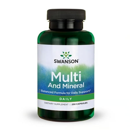 Swanson Daily Multivitamin and Mineral Capsules, 250 Count