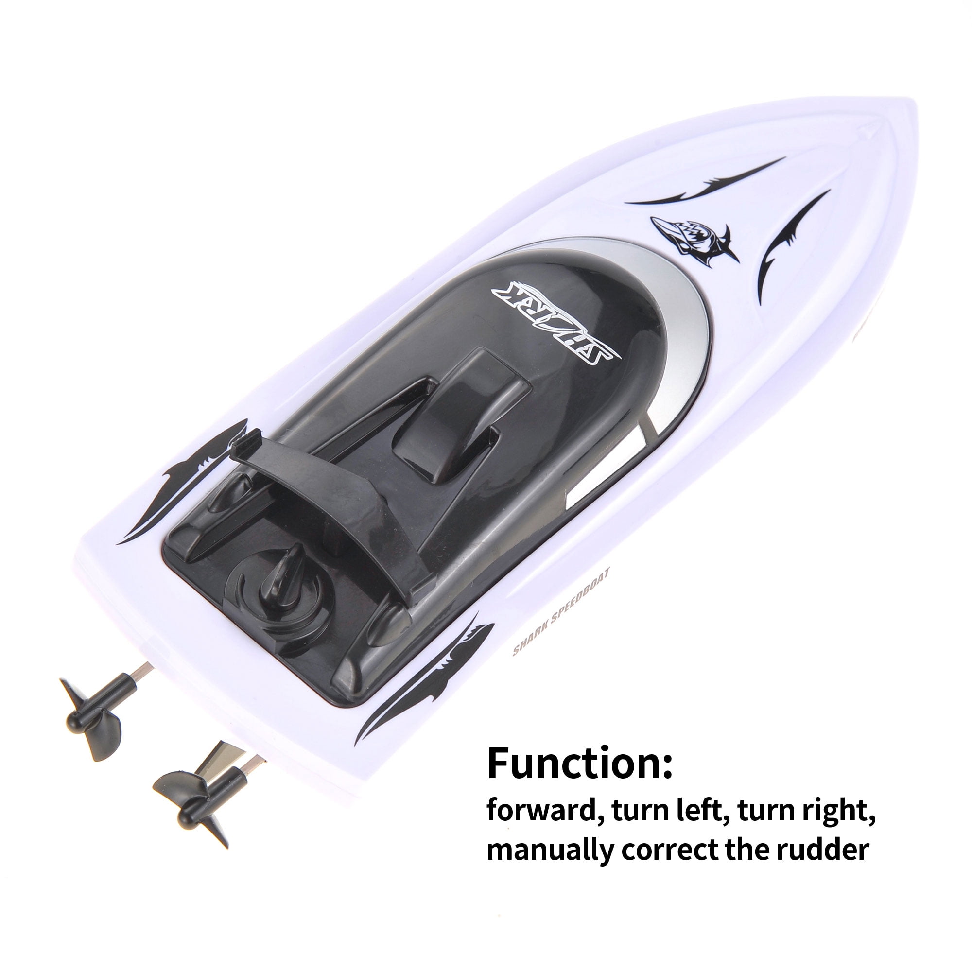 Remote Control Shark Head Boat, 2 in 1 RC Speed Boat for Pools and Lakes, Switch Between Shark Head and Speed Boat, Rechargeable Battery Floating  Shark Prank Gift for Boys & Girls