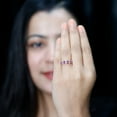 thumbnail image 5 of Rosec Jewels Certified Lab Grown Pink Sapphire and Amethyst Half Eternity Ring with Diamond - Ready to Gift for Anniversary, 14K Yellow Gold, US 13.00, 5 of 8