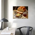 thumbnail image 4 of ONETECH Oil Painting Art of Bread and Coffee Wall Decor 20x16 in / 16x12 in Canvas Print for Living Room Bedroom Home Office 20x16in, 4 of 6