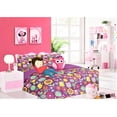 thumbnail image 1 of Juego de edredón de 6 piezas tamaño twin, fácil de lavar, con estampado de búho morado, súper suave, con juego de sábanas y almohada, peluche decorativo para cama de niños, niñas y niños, 1 of 6