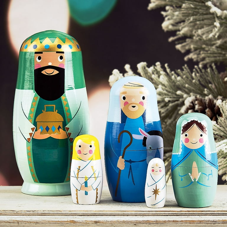 Lillian Vernon Nativity Nesting Dolls, Matryoshka, Religious