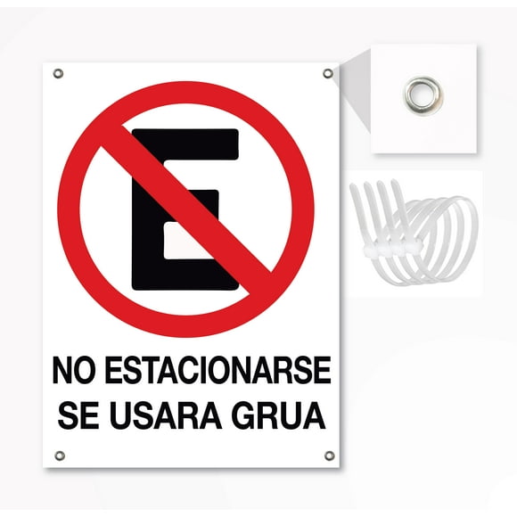 Señalamiento Letrero No Estacionarse Se Usara Grua 26 cm X 35 cm plastico Estireno calibre 40