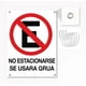 thumbnail image 1 of Señalamiento Letrero No Estacionarse Se Usara Grua 26 cm X 35 cm plastico Estireno calibre 40, 1 of 3