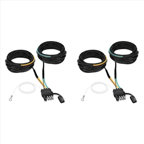 2pcs 22FT 4 Pin 5 Wire Trailer Wiring Harness,Trailer Light Kit 5 Wire 4 Pin Harness Trailer Connector Wire Plug,2 x Trailer Wiring Harness