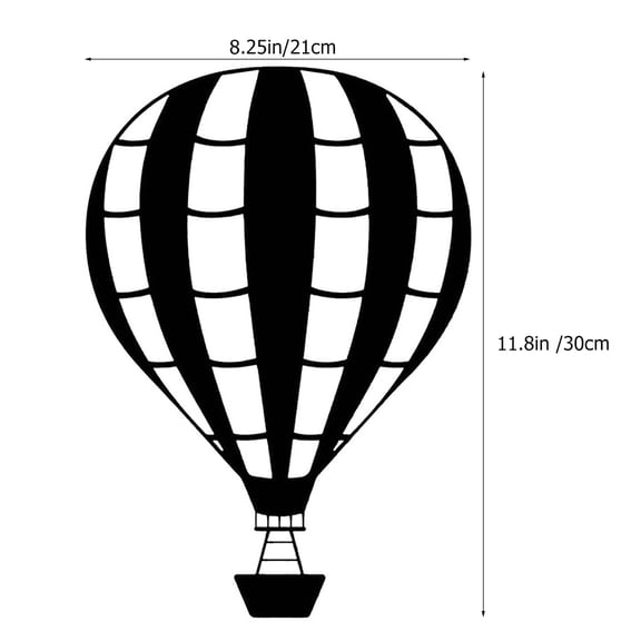 RENACLIPY Black Metal Hot Air Balloon Wall Art Sculpture for Modern Home and Office Decor, Unique Wall Hanging Decoration