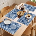 thumbnail image 5 of Navy Blue Coastal Placemats Set of 4 Nautical Coral Starfish Shell Octopus Sea Place Mats Indoor Wipeable Table Mats Washable Dining Table Placemats for Kitchen Holiday Party Home Decor 13x19 Inch, 5 of 9